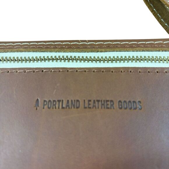 Portland Leather Works Purse Womens Brown Small Stitched Envelope Crossbody New - Picture 14 of 14